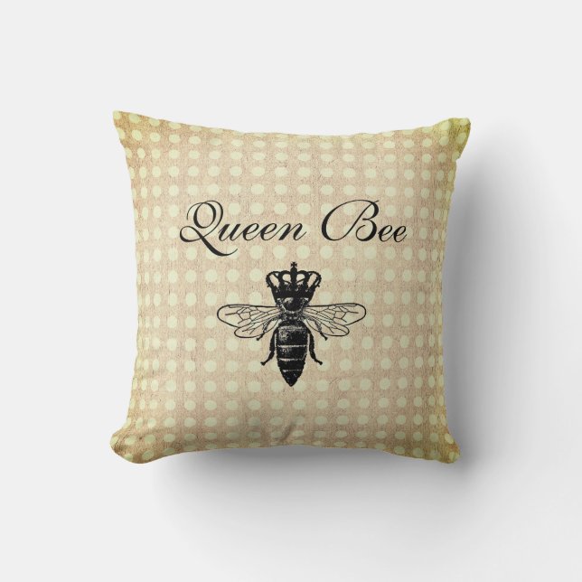 Vintage Queen Bee Kudde (Framsida)