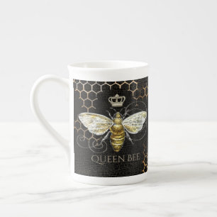 Vintage Queen Bee Royal Krona Black Benporslin Mugg