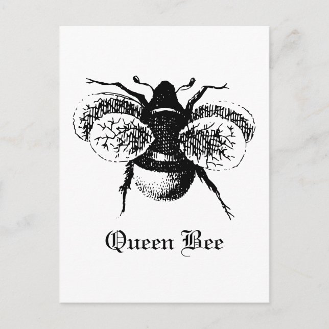 Vintage Queen Bee Vykort (Framsida)