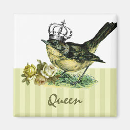 Vintage Queen Bird Valentines Day Gift Magnet