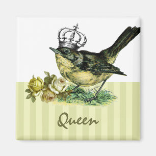 Vintage Queen Bird Valentines Day Gift Magnet