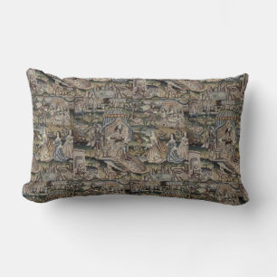 Vintage Queen Esther Tapestry Embroidery Lila Lumbarkudde