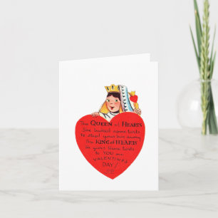 Vintage Queen of Hearts Valentine Kort