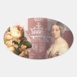 Vintage Queen Victoria Ovalt Klistermärke