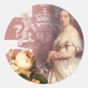 Vintage Queen Victoria Runt Klistermärke