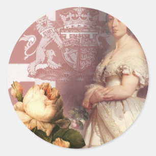 Vintage Queen Victoria Runt Klistermärke