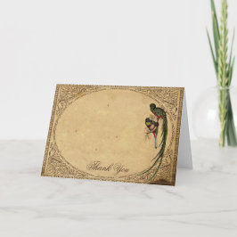 Vintage Quetzal-fågel Elegant tackkort