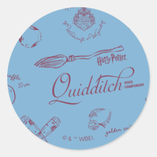 Vintage QUIDDITCH™ Broderimönster Runt Klistermärke