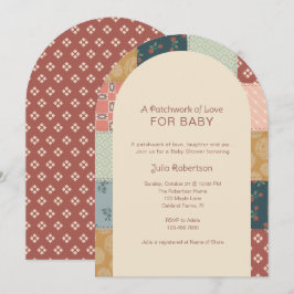 Vintage Quilt Baby Shower Inbjudningar
