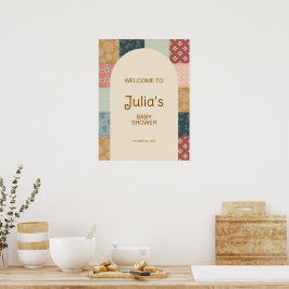 Vintage Quilt Baby Shower Poster