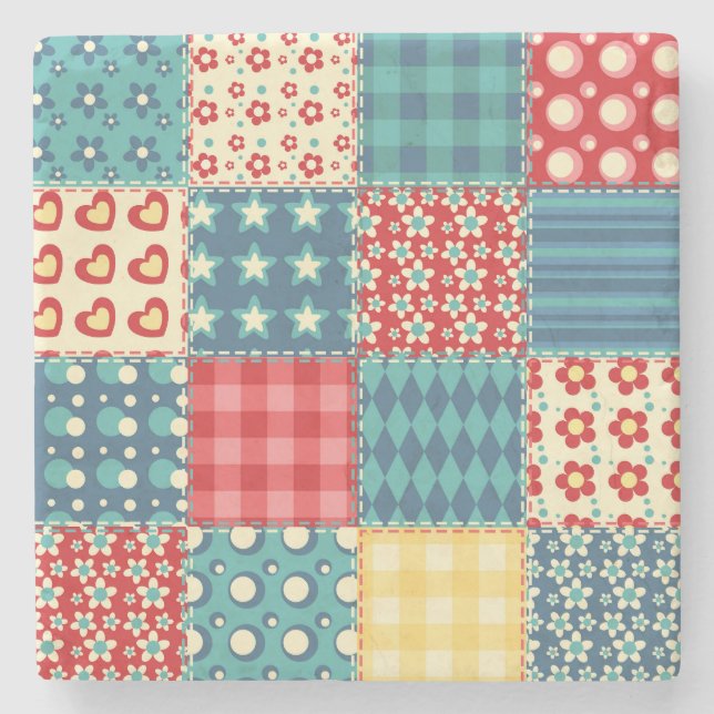 Vintage quilt: lappverksbakgrund mönster. stenunderlägg (Framsidan)