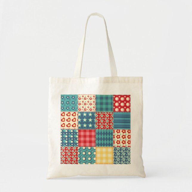 Vintage quilt: lappverksbakgrund mönster. tygkasse (Framsidan)
