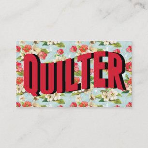 Vintage Quilter som vadderar visitkortar Visitkort