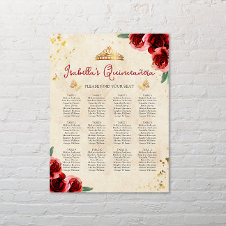 Vintage Quinceañera Bord-sätesdiagram Poster