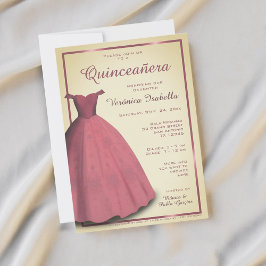 Vintage Quinceañera mis quince-partiinbjudan Inbjudningar