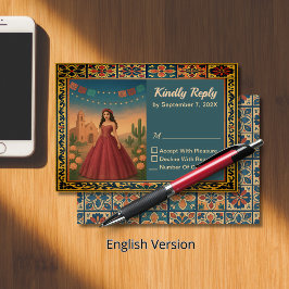 Vintage Quinceañera Red Gown Theme OSA Kort