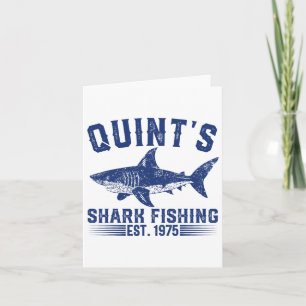 Vintage Quint's Shark Fishing 1975 Retro Fisher Bi Kort