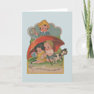 Vintage Quirky Valentine Greeting Card Helgkort