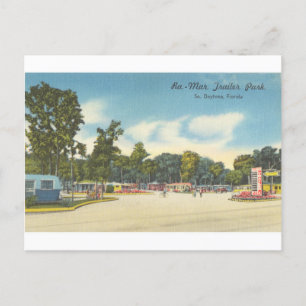 Vintage Ra-Mar Trailer Park Daytona Florida Vykort