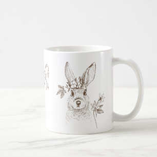 Vintage Rabbit and Flowers Kaffemugg
