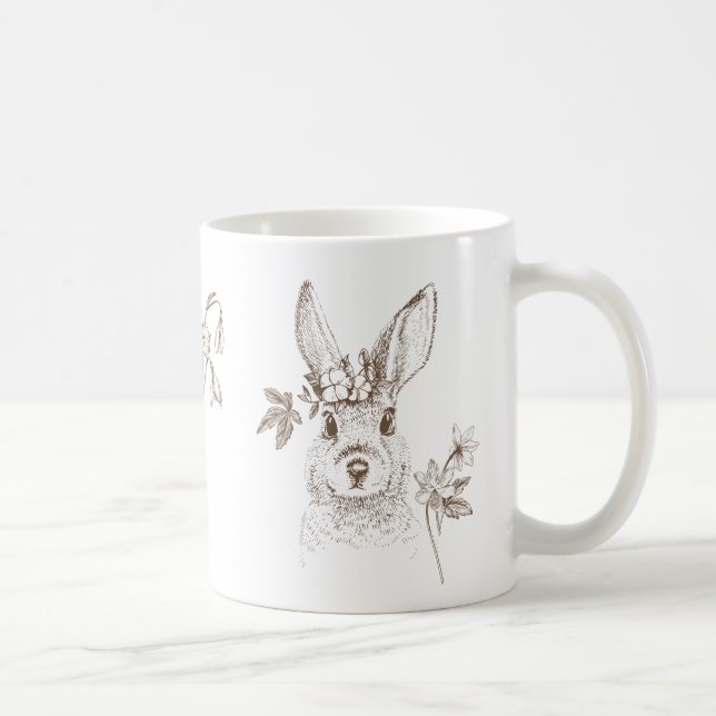 Vintage Rabbit and Flowers Kaffemugg (Höger)