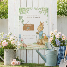 Vintage Rabbit Garden Baby Shower  Inbjudningar