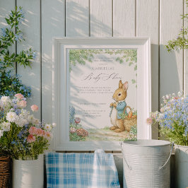 Vintage Rabbit Garden Baby Shower Inbjudningar