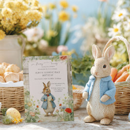 Vintage Rabbit Garden Birthday Inbjudningar
