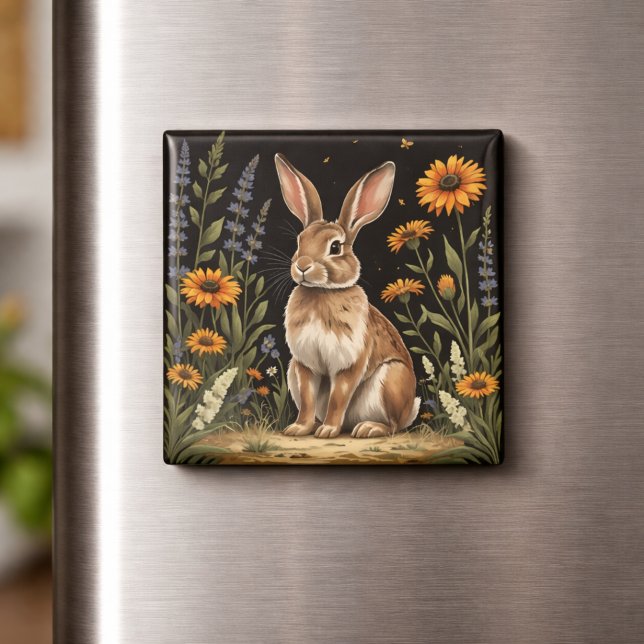 Vintage Rabbit  Magnet (Skapare uppladdad)