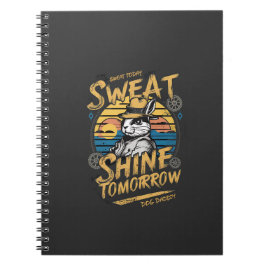 Vintage Rabbit Workout Motivation Art Anteckningsbok