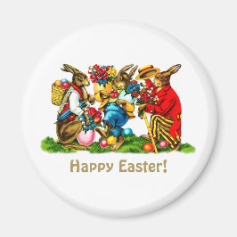 Vintage Rabbits Påsk Gift Magnet