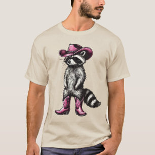 Vintage Raccoon Cowboy Cowgirl Sopor Panda Western T Shirt