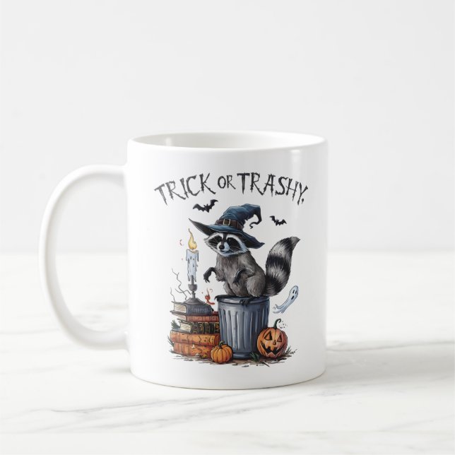 Vintage Raccoon Halloween Kaffemugg (Vänster)