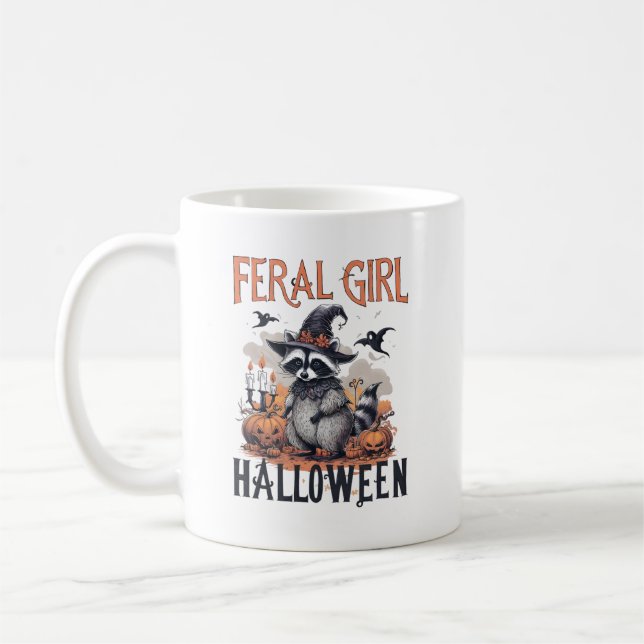 Vintage Raccoon Halloween Kaffemugg (Vänster)