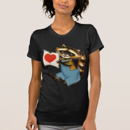 Vintage Raccoon Kärlek T-shirt