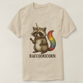 Vintage Raccoonicorn | Raccoon Enhörning med regnb T Shirt