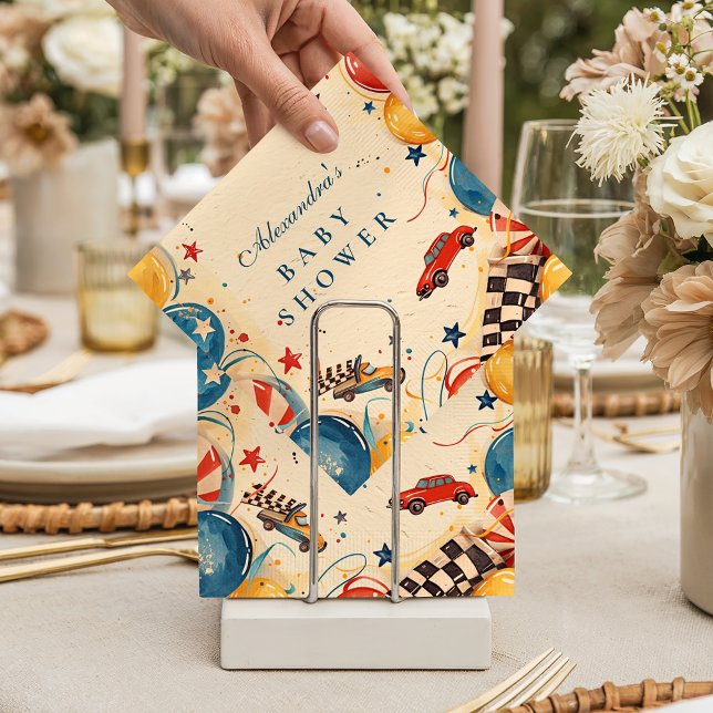 Vintage Race Car Baby Shower Pappersservett (Skapare uppladdad)