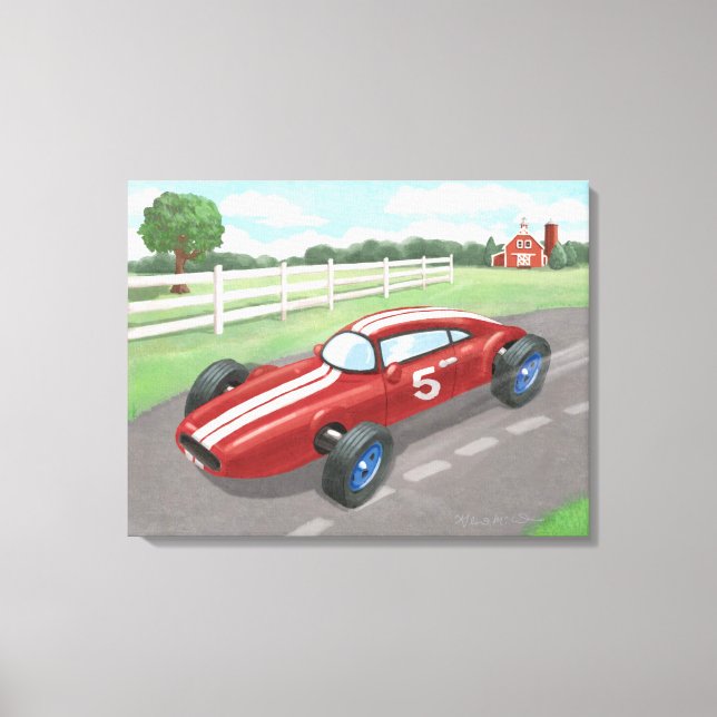 Vintage Racer: Cherry Red Canvastryck (Framsida)