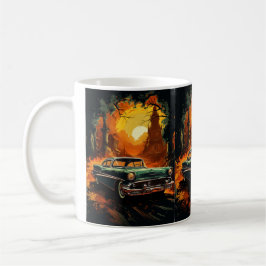 Vintage Racer Solnedgång  Kaffemugg