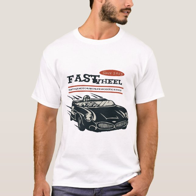 Vintage Racer Speed T Shirt (Framsida)