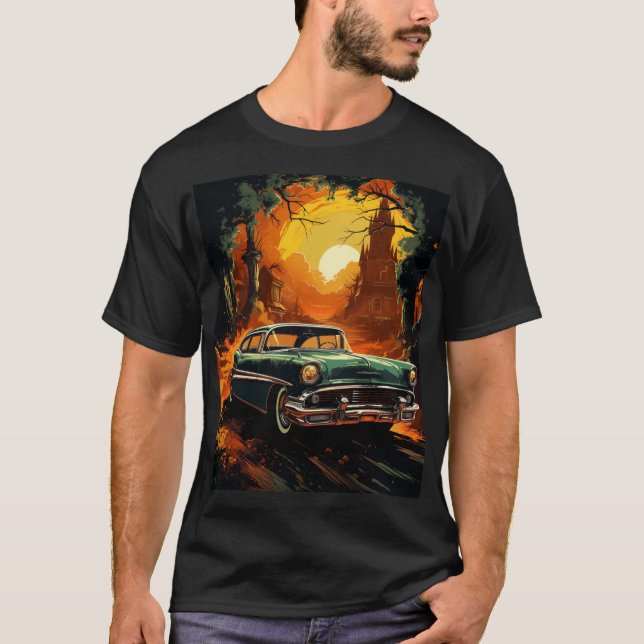 Vintage Racer Sunset T-shirt (Framsida)
