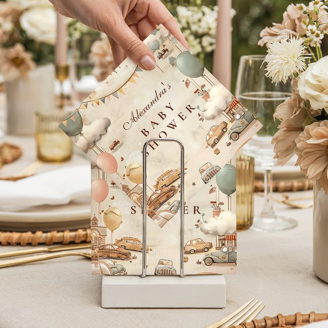 Vintage Racing Baby Shower Pappersservett (Skapare uppladdad)