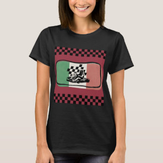 Vintage Racing Rutig Flagga Dam T-Shirt