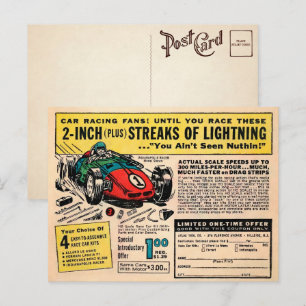 Vintage Racingbil Postorder vykort