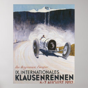 Vintage racingbilstransport - affisch