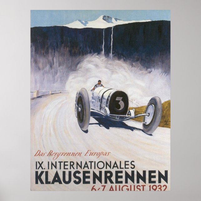 Vintage racingbilstransport - affisch (Framsidan)