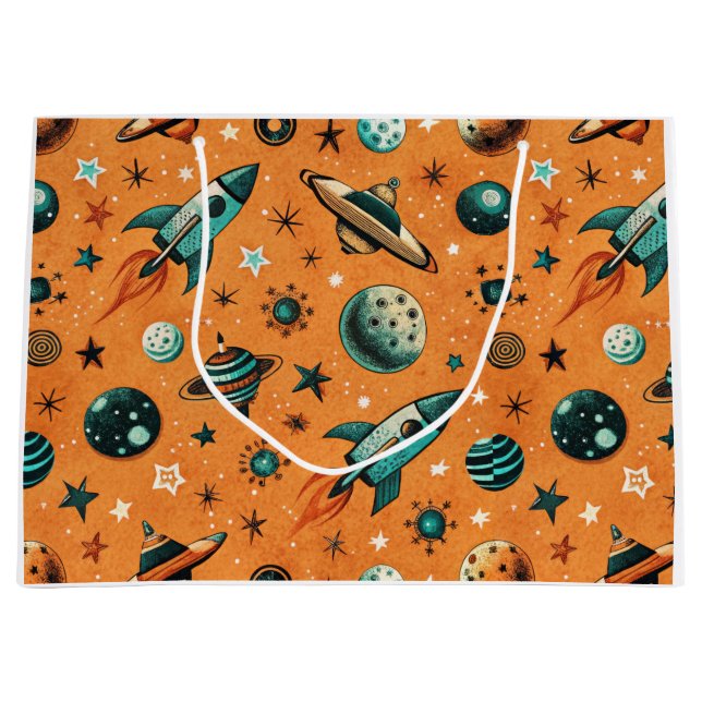 Vintage Racket Rocket Fraktas Mönster-Cosmos(1) (Framsidan)