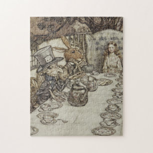 Vintage Rackham Mad Tea Party Alice i Wonderland Pussel