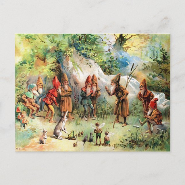 Vintage Råd av Gnomer Vykort (Framsida)