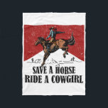 Vintage Rädda en häst Ride A Cowgirl7 Fleecefilt<br><div class="desc">Vintage Rädda en häst Ride A Cowgirl7</div>